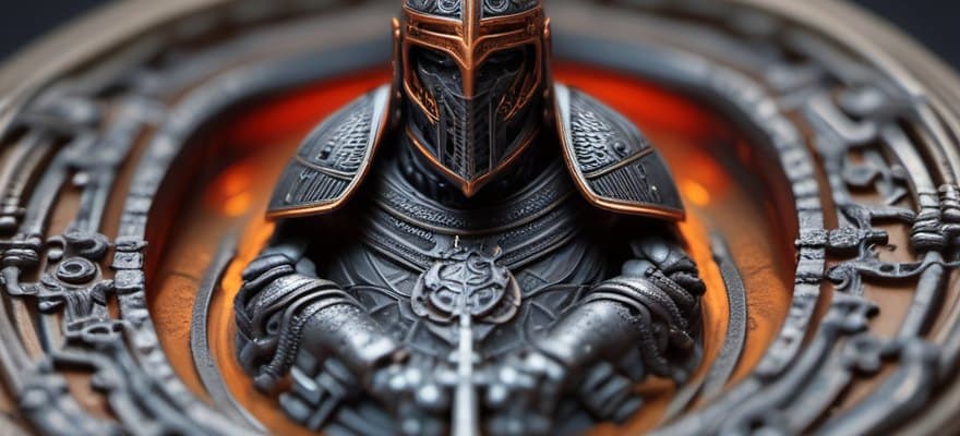 3D-printed knight miniature with fine detail
