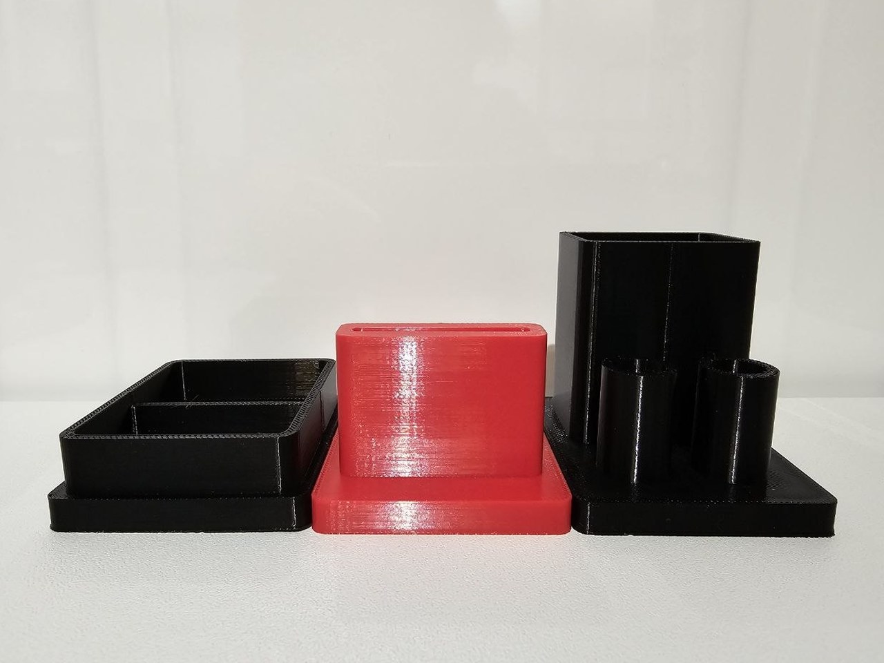 3D Printer Tool Dock — hex-shank bits, scraper and tray, 3 tiles