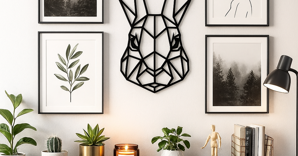 Conejo geométrico — arte de pared